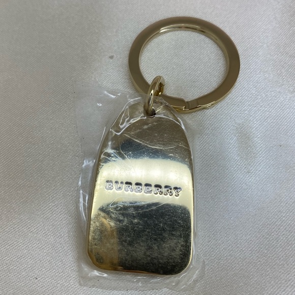 NEW BURBERRY Gold/Blue Enamel Check Key FOB/Key Chain🔥Textured🔥sealed🔥Great🎁 - Picture 12 of 13